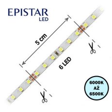 LED pásek 120LED/m 3528 IP20 6000-6500 K bílá 24V 5mm 5m FK TECHNICS 4731632-60