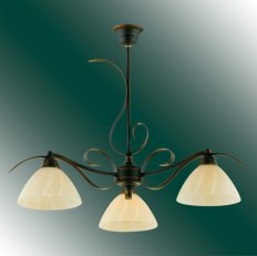 Lustr 3x60W E27 sklo, kov