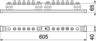 OBO 1802 DC 5+5 CU Přípojnice potenciálového vyrovnání BigBar 5+5 x M10 měď Cu