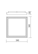 Stropní svítidlo BEZEL PL L LED 30W IP54 DG 3000K REDO 9190