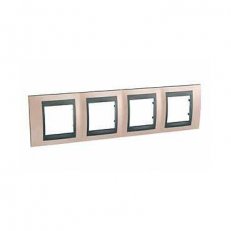 Unica Top Krycí rámeček čtyřnásobný, Onyx Copper/Grafit SCHNEIDER MGU66.008.296