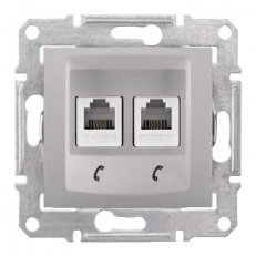 Sedna Zásuvka telefonní 2xRJ11, Aluminium SCHNEIDER SDN4201160