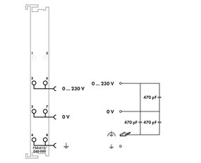 Potenciálové napájení AC/DC 0-230V Extrémní tmavě šedá WAGO 750-612/040-000