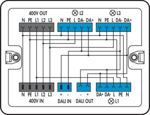 Distribuční krabice 400V + DALI 2 vstupy bílá WAGO 899-681/147-000