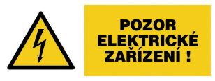 Pozor elektrické zařízení, fólie 52x148, W012-01.SJ