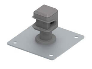 Plastový držák vedení na kovovém podstavci na drát 8mm, StZn/plast 402112