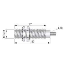 Celokovový indukční senzor AECO SMF12-C3 NPN/PNP NO LC10
