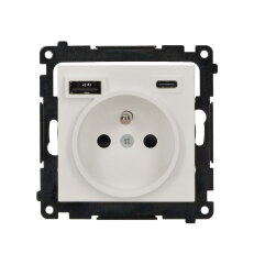 Zásuvka silová 1 násobná typ E s 2 násob