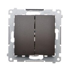 Dvojitý dvojpólový spínač 16AX 250V, hnědá matná, metalizovaná DW22A.01/46