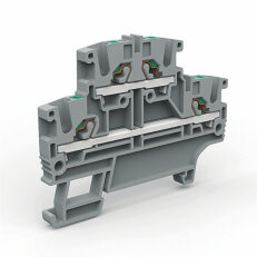 Pružinová řadová svorka push-in patrová EFD.2/GR šedá MOREK EFD200GR