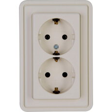 118301084 Double earthed socket outlet,