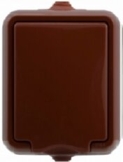 Domovní jednozásuvka hnědé víčko, IP44, hnědá SEZ DK GH 162.4