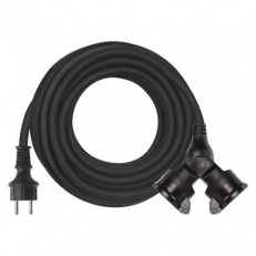 Venkovní prodlužovací kabel 15 m/2 zásuvky/černý/guma/230 V/1,5 mm2 EMOS P0602
