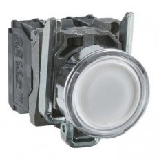 Ovládač stiskací prosvětlený lícující 1 Z + 1 V 24V bílý SCHNEIDER XB4BWCUST03