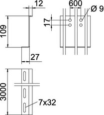 OBO TSG110Z BKRS FS Přepážka 110x2x3000 Ocel pásově zinkováno DIN EN 10346