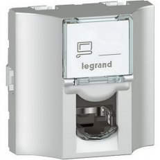 MOSAIC ZÁSUVKA RJ45/RJ45 UTP CAT.5E 2MODULOVÝ HLINÍK LEGRAND 078624