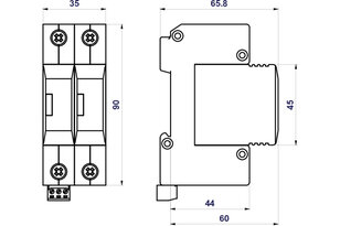 Svodič rázového přepětí HSA-385/2+0 M S SPD typ 2+3 HAKEL 27536