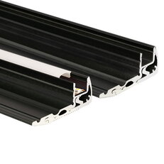Nášlapný hliníkový profil BL, 59x22 mm, černá barva, matný difuzor, komplet, 1 m
