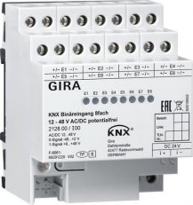 Bin.vstup 8x 12 - 48 V AC/DC beznapěťový KNX p.na l. DIN GIRA 212800
