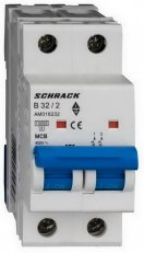 Instalační jistič AMPARO 10kA, B 32A, 2P SCHRACK AM018232--