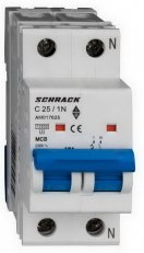 Instalační jistič AMPARO 10kA, C 25A, 1+N SCHRACK AM017625--