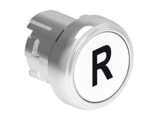 Lovato LPSB1178 Tlačítko s návratem kovové se symboly d22mm lícující R / bílé