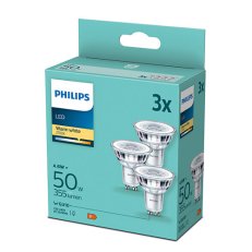 LED žárovka PHILIPS sada 3ks Classic 50W GU10 WW 36D ND
