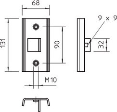 OBO SA MS4022 FT Úchyt příček se šestihranným šroubem M 10 x 3 Ocel žár.zinek