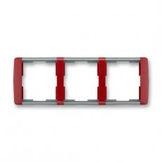 ELEMENT Trojrámeček vodorovný karmínová/led. šedá ABB 3901E-A00130 24