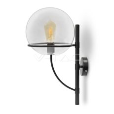 Wall Lamp Globe Shape Glass Transparent