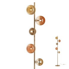 Stojací lampa ROY LAMP 5X10W G9 MATT BRASS/GOLD+COFFEE IP20 REDO 01-2785