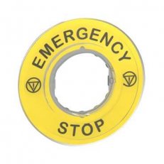 Schneider ZBY9320 3D kruhový štítek pro nouzové zastavení, EMERGENCY STOP