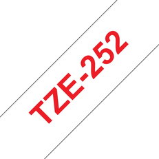 Páska BROTHER TZe-252, bílá/červená (24mm, laminované)