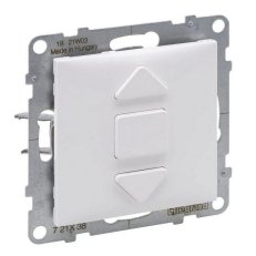 SUNO BÍLÁ TLAČÍTKOVÝ SPÍNAČ OVLÁDÁNÍ ŽALUZIÍ 6A - 250 V LEGRAND 721138