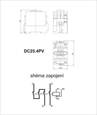DC25.4PV 220-230V / 50Hz stykač 2-pólový