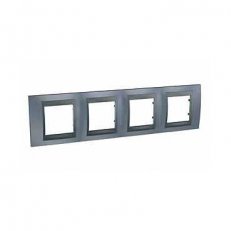 Unica Top Krycí rámeček čtyřnásobný, Metal grey/Grafit SCHNEIDER MGU66.008.297