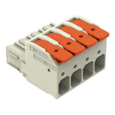 Pružinová svorka Páčka Push-in CAGE CLAMP světle šedá 16mm2 4pól. WAGO 832-1104