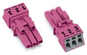 Zdířka 3pól. Kód. B Růžová WAGO 890-283