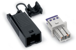 Zdířka S pouzdrem s odlehčením tahu 2pól. světle šedá WAGO 893-1022