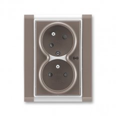 Dvojzásuvka s přepěťovou ochranou 5583F-C02357 26 lungo/mléčná bílá Time ABB