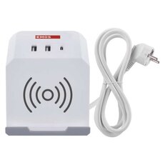 Prodlužovací kabel kostka 2 m 2 zásuvky bílý 2×USB-A 1×USB-C+Qi 1,5 mm2 P0212CQ