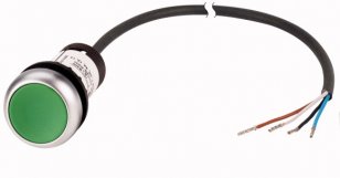 Eaton C22-DR-G-K10-P65 Kompaktní zapuštěné tlačítko , aretace, zelená, 1Z