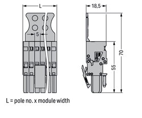 1vodičová pružinová svorkovnice, CAGE CLAMP, 4 mm2, Šedá WAGO 769-107/144-000
