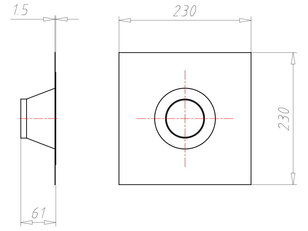 Těsnící manžeta Vlies-Butyl 230x230x50mm pro vedení d75-90mm KAISER 9089-53