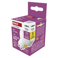LED žárovka Classic MR16 GU10 7W (60 W) 800lm neutrální krok. stmv. EMOS ZQ8E44S