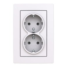 Dvojzásuvka ABB ZONI s clonkami, bezšroub., bílá 5522T-C03458 500