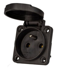 VZ 16 Black Vestavná zásuvka černá 250V,