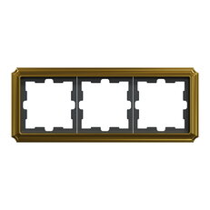 Rámeček Merten D-Antique kovový, trojnásobný, 24k Gold, kov MEG4030-4741