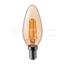 LED Bulb 4W Filament E14 Amber Cover Candle Bulb 2200K VT-1955-N,, SKU217113