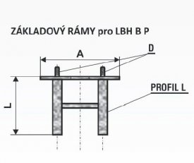 ZR 400 LBH B P základový rám v základním nátěru 400x400 AMAKO 1100400400